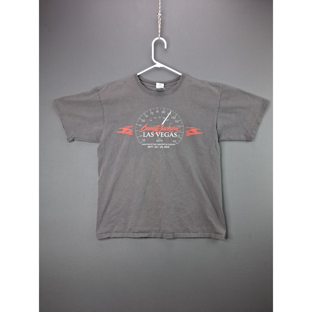 Barrett-Jackson T Shirt Las Vegas 2010 Auction Speedometer Gray Mens Large L